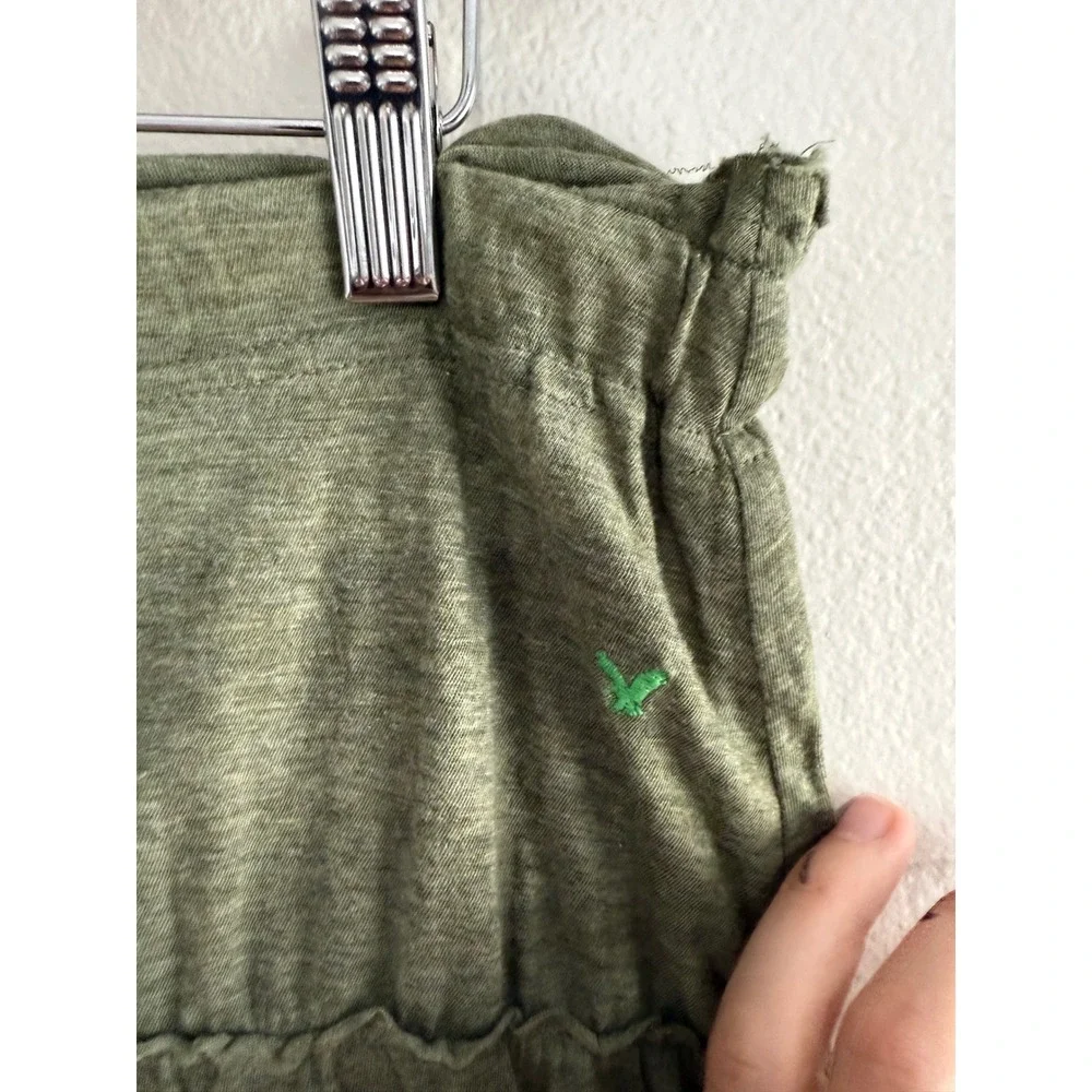 NWT American Eagle Tiered Midi Skirt Size XL Olive Green Boho